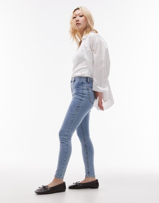 Topshop Petite – Joni – Sehr eng geschnittene Jeans in Bleach-Waschung mit hohem Bund, 2 von 5