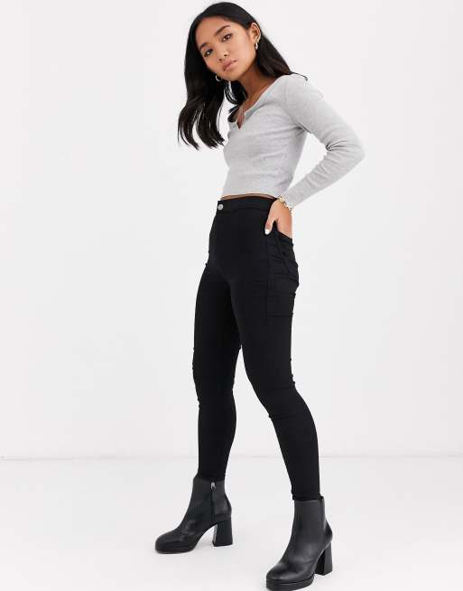 直販大阪 トップショップ Topshop Petite Joni jeans in black