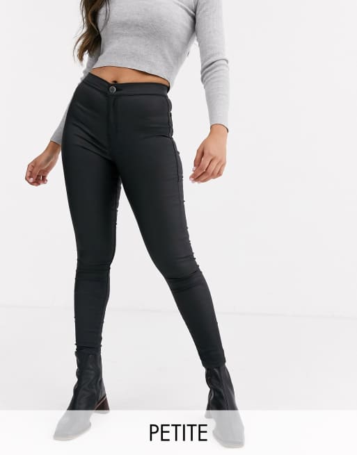 Topshop black coated hot sale joni jeans