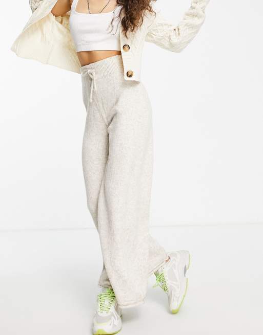 Topshop Petite knit pants in oat - part of a set, 3 of 4