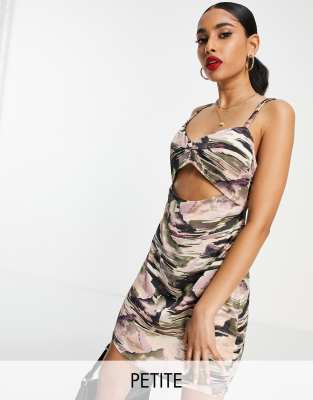 Topshop tie dye cut out midaxi dress in multi