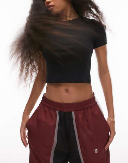 Topshop Petite - Krympet sort basis-T-shirt