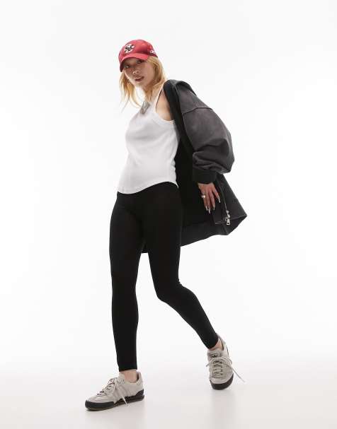 Topshop Petite - Legging met hoge taille in zwart - view 1