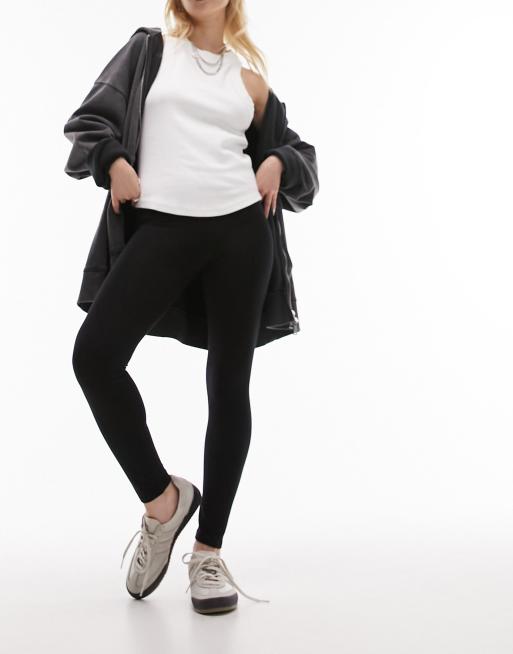 Topshop Petite - Leggings a vita alta neri, 2 di 4