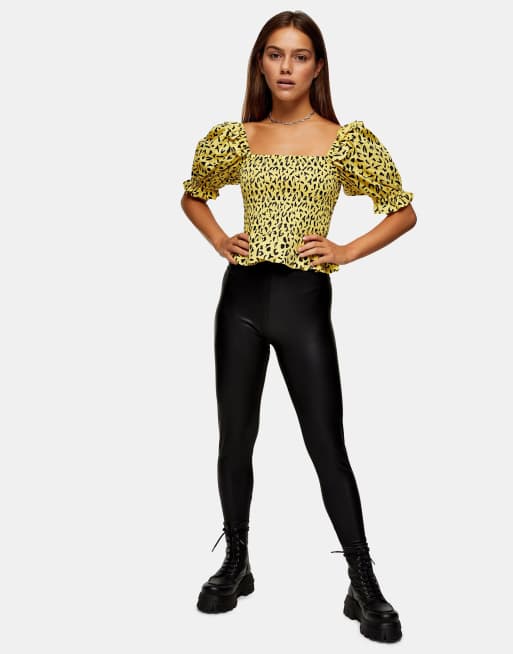 Topshop Petite - Leggings i imiteret læder
