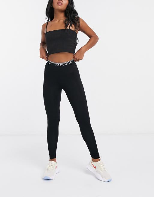 Topshop Petite sport legging in black