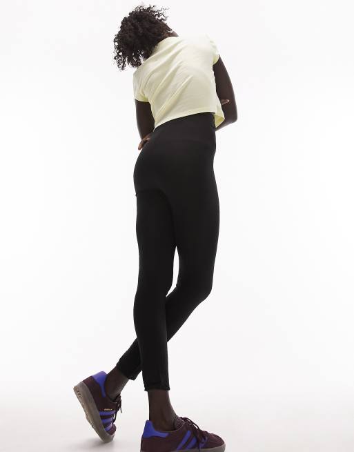 Topshop Petite – Leggings in Schwarz mit hohem Bund, 2 von 4