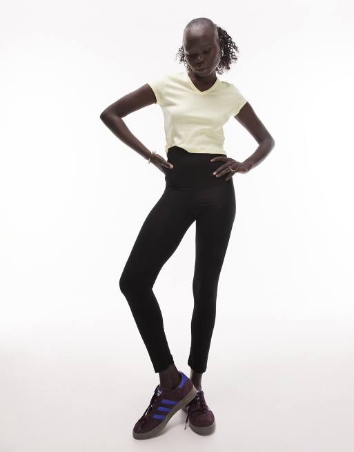 Topshop Petite – Leggings in Schwarz mit hohem Bund, 4 von 4
