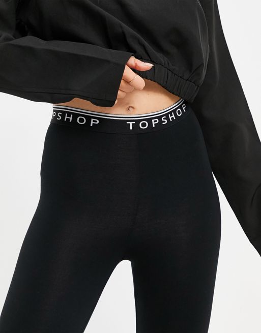 Topshop Petite high shine leggings in black - ShopStyle