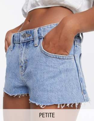 low cut denim shorts