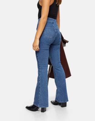 petite mid rise flare jeans