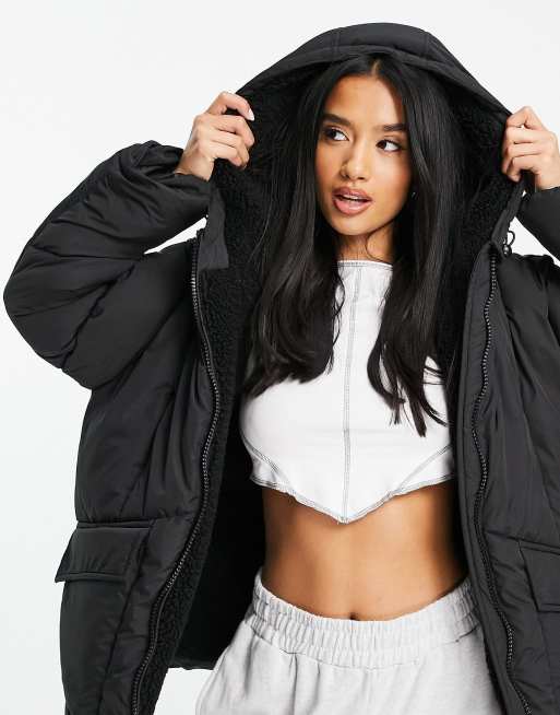 Cropped puffer 2024 jacket topshop