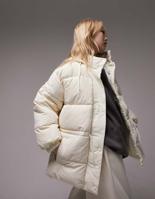 Topshop cream sales puffer jacket