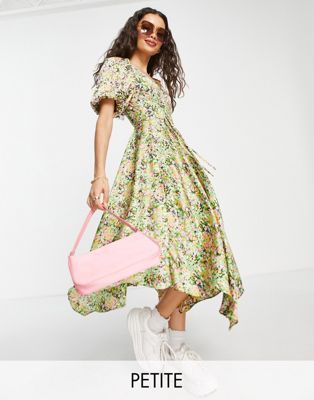 Topshop Petite midi dress in floral print