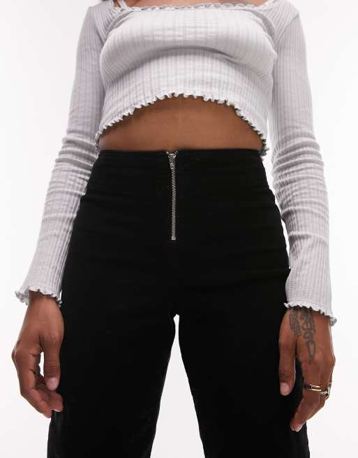 Topshop petite hot sale ribbed flares