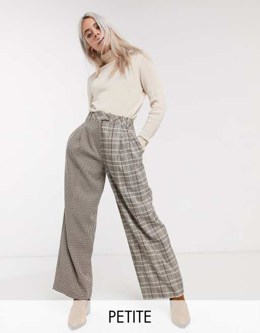 Petite checked outlet trousers