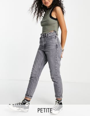 Topshop Petite Mom jean in grey - ASOS Price Checker