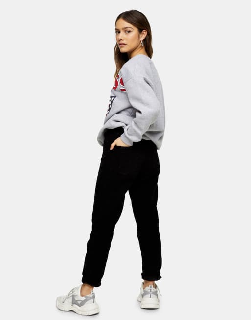 Topshop Petite – Mom-Jeans aus Cord in Schwarz, 2 von 4