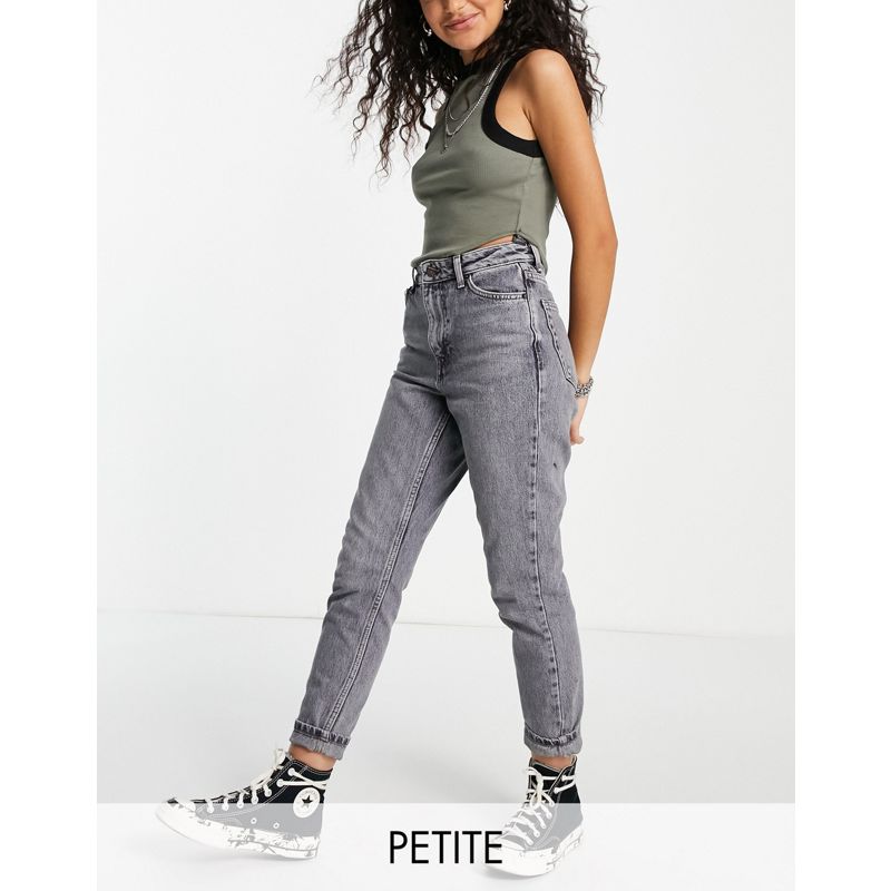 Donna Mom jeans Topshop Petite - Mom jeans in cotone organico grigio