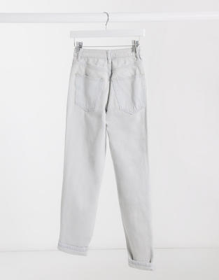 topshop petite mom jeans in bleach wash