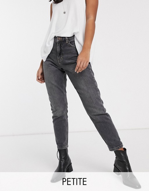 Topshop Petite mom jeans in washed black