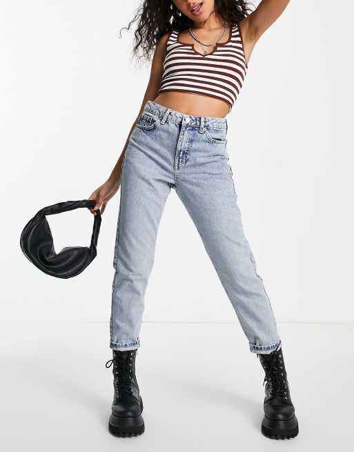 Topshop Petite - Original - Mom jeans in middenblauw, 4 van 4