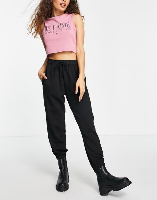 Black store joggers topshop