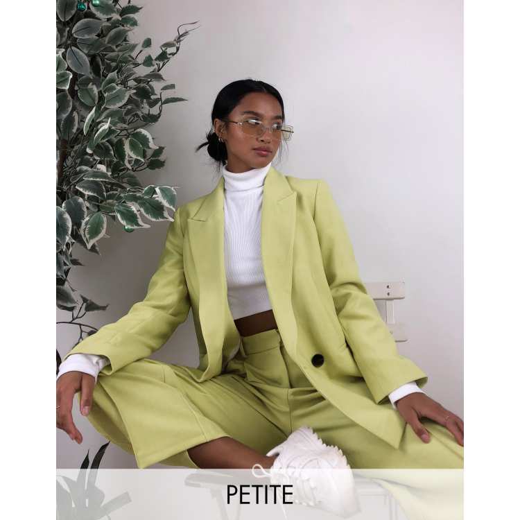 Topshop Petite oversized blazer in lime green