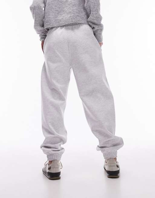 Topshop Petite oversized cuffed sweatpants in gray heather ASOS