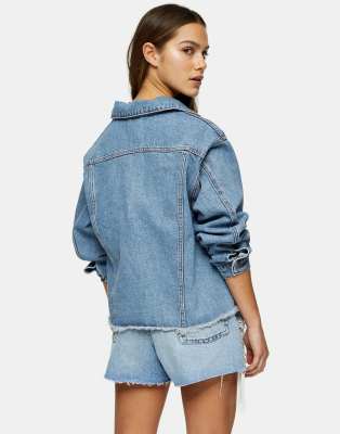 topshop green denim jacket