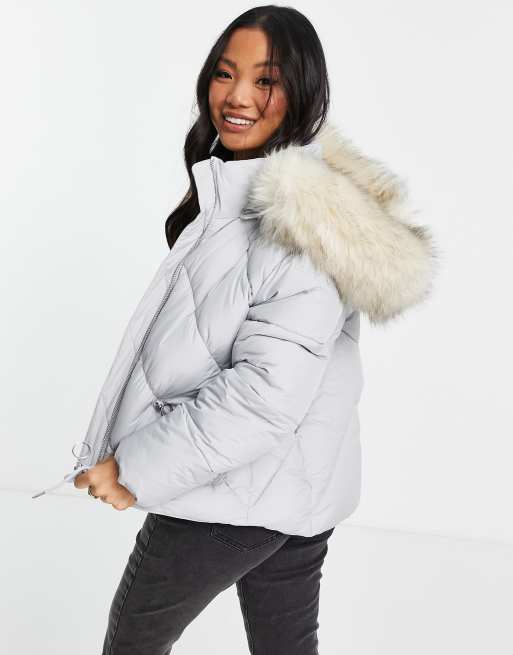 Topshop jacket shop with fur hood