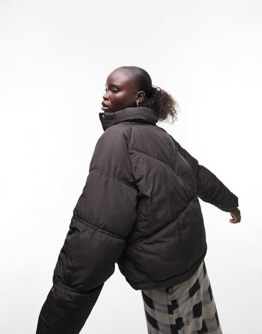 Black puffer jacket on sale topshop