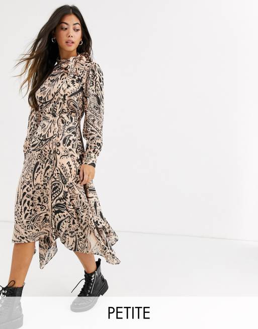 Topshop Petite paisley print midi dress in multi | ASOS