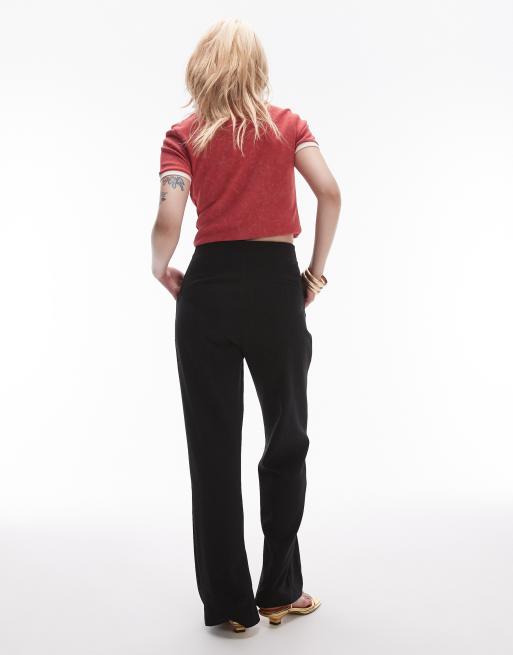 Topshop Petite - Pantalon basique fendu - Noir, 3 de 5