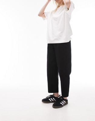Topshop Petite cord peg trouser in black - ASOS Price Checker