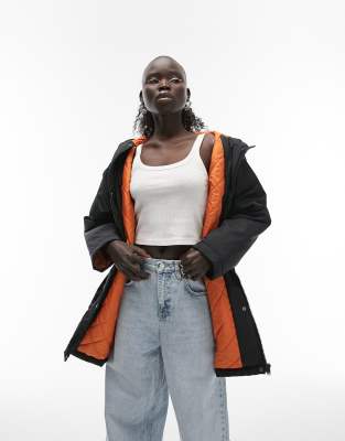 Manteau à Capuche TopShop UK 8 - Couleur Flocons D'avoine, Longueur Genou, Neuf Avec étiquette !