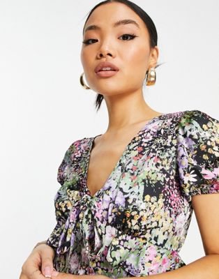Topshop Petite Pastel Large Floral Midi Dress In Multi | ModeSens