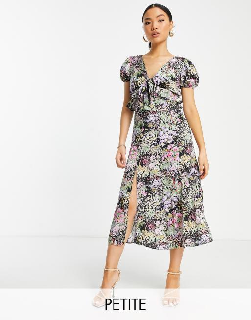 Topshop Petite – Pastellfärgad, storblommig midiklänning, 2 av 4