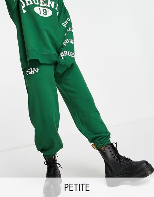 Topshop Petite phoenix jogger in green