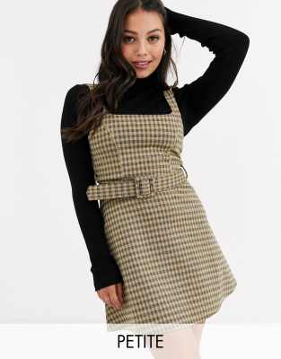 topshop checked pinafore dress