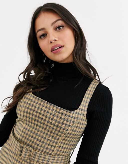 Topshop gingham outlet pinafore dress