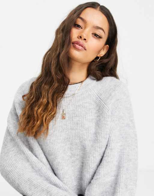 Grey hot sale jumper cropped