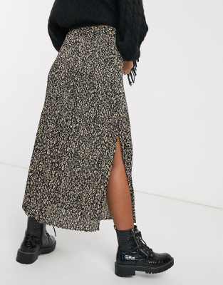 animal print midi skirt topshop