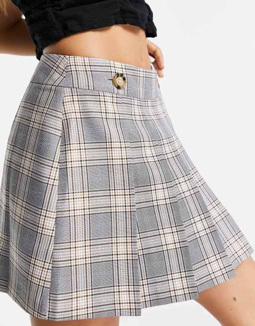 Topshop Petite pleated plaid tennis skirt in multi