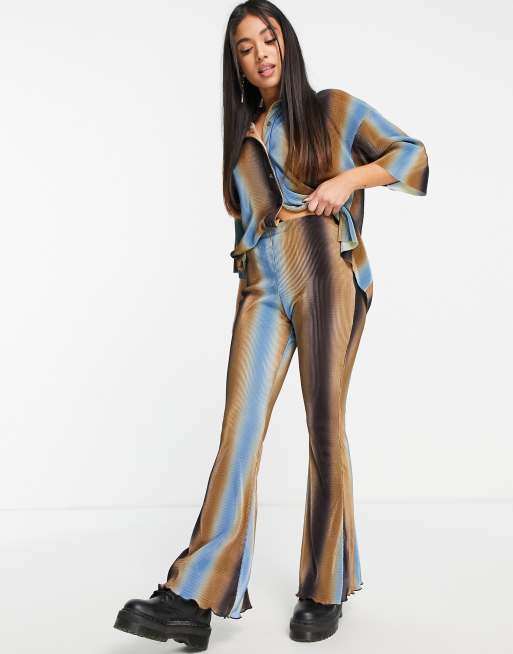 Topshop Petite - Plissé overhemd in ombre, deel van co-ord set, 4 van 4