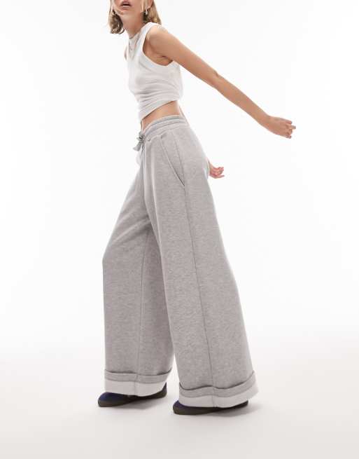 Principal Petite Wide Leg Joggers in Heather Oat