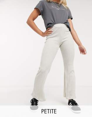 Petite Ribbed Flare Trousers