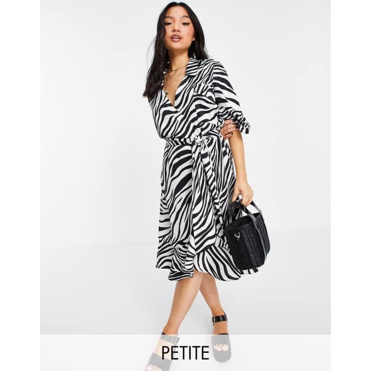 Robe Topshop Noire Imprimé Zèbre Brodée - Une épaule - Taille 12 - Neuf Avec étiquettes
