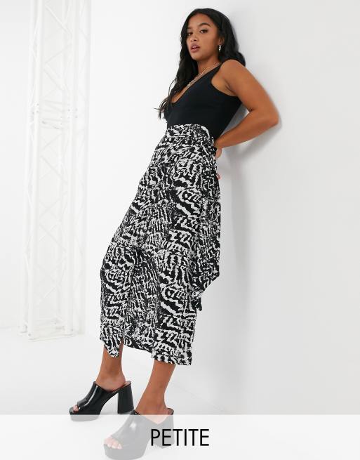 Topshop Petite - Sarong wikkelrok in mono