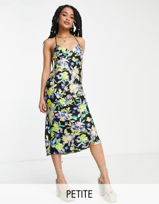 Satin floral store midi dress topshop